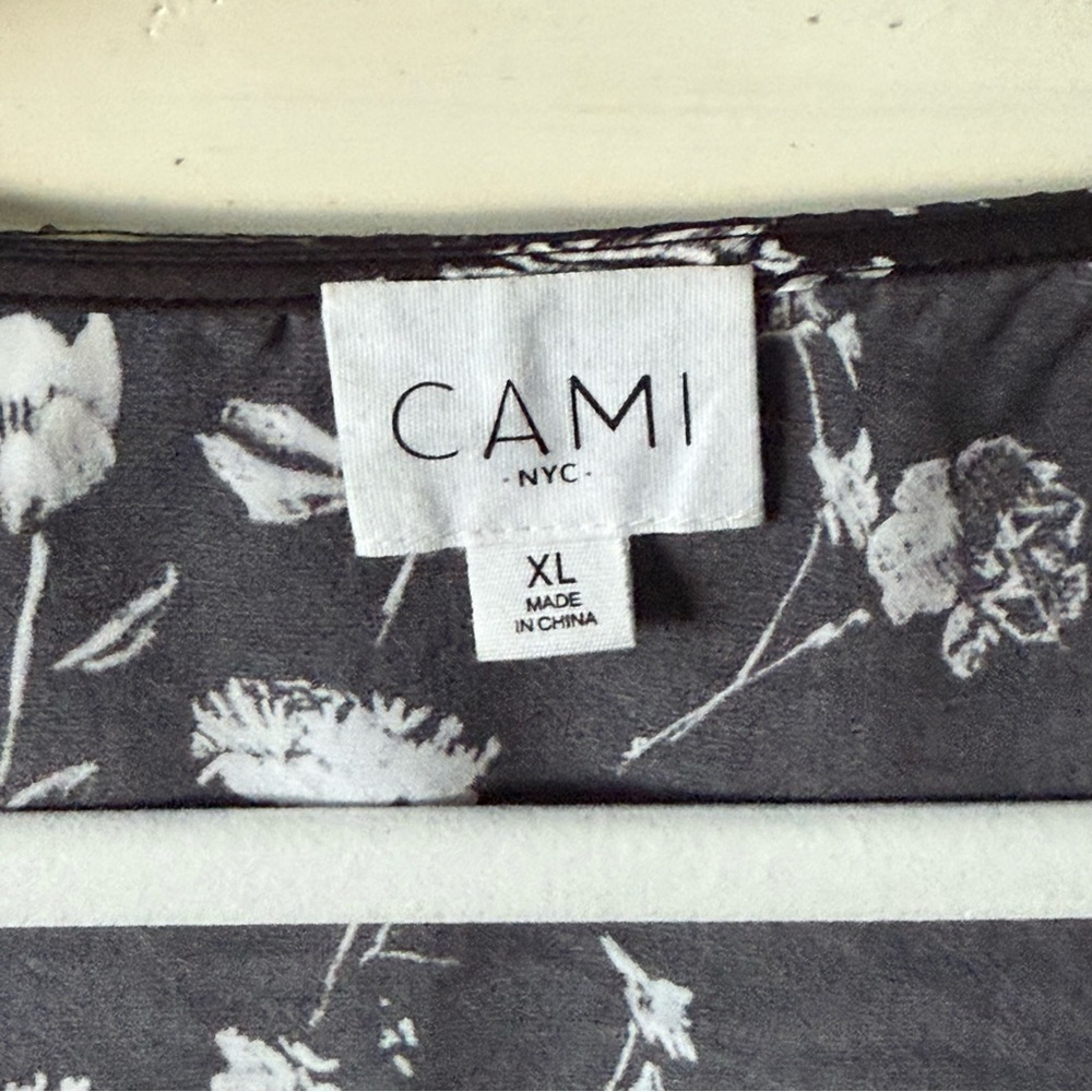 Cami NYC Lila Black Floral Tie-Front Blouse - Picture 5 of 7